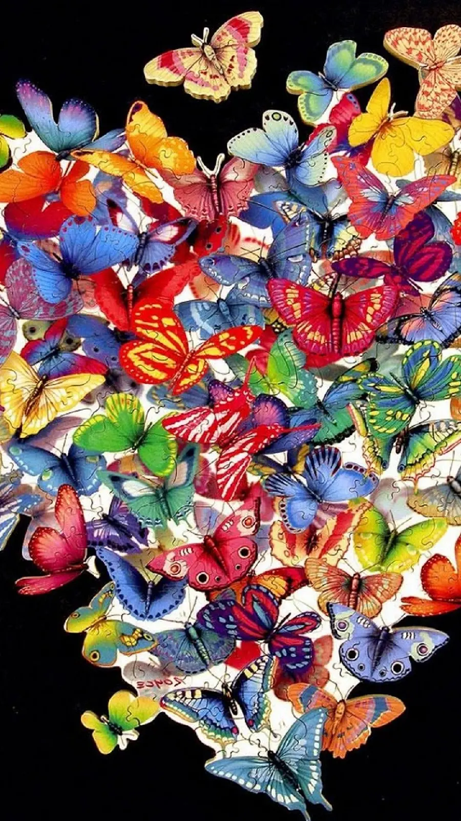 Cute background with a large bunch of colorful butterflies for iPhone 