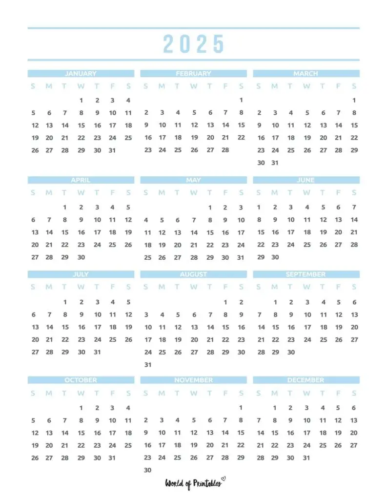 Simple 2025 Calendar Photo