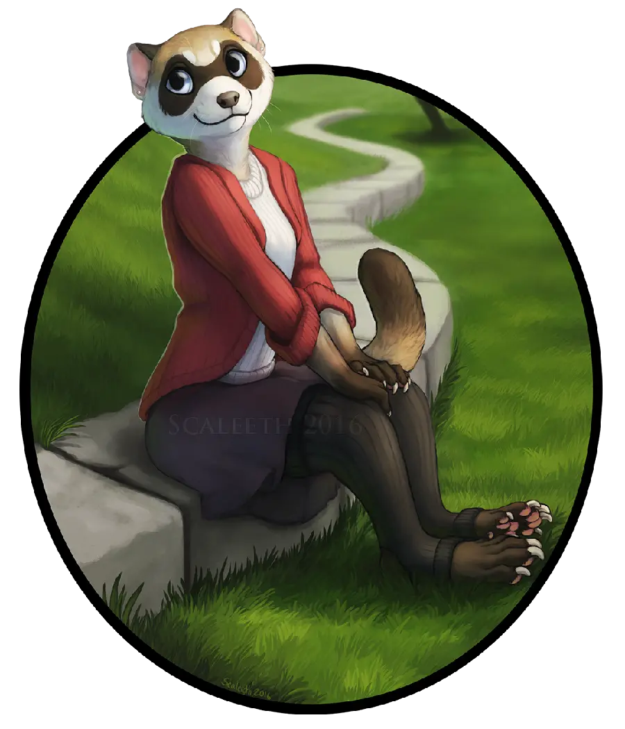 Cartoon otter girl profile picture in PNG format