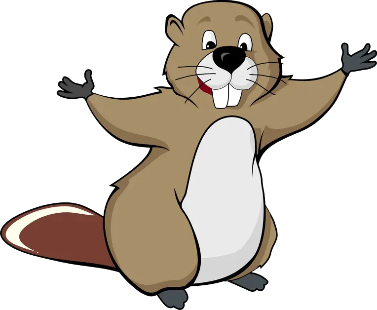 High quality painted beaver in PNG format