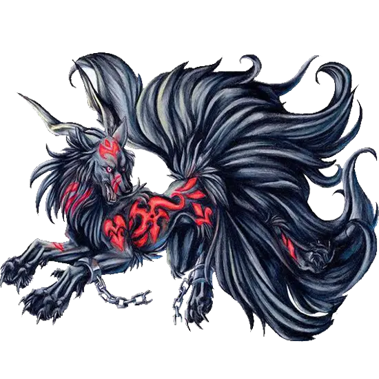 Fantastic background of legendary dire wolf png