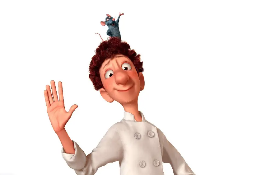 Adorable picture of Linguini and the mouse chef in the kitchen