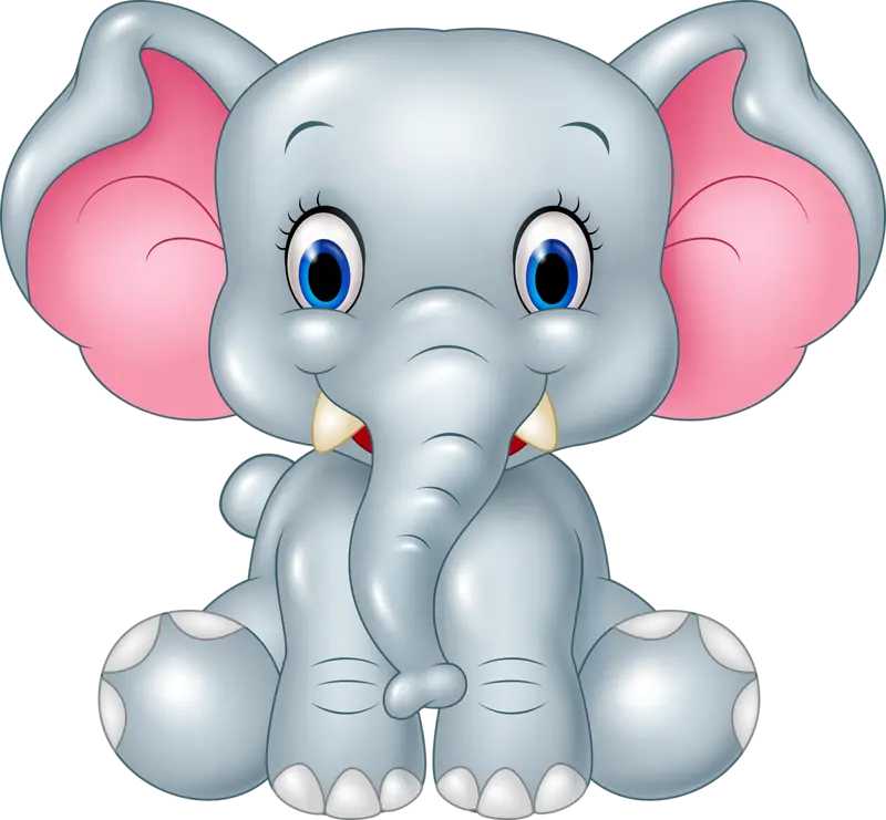 Cartoon Elephant Painted for Print Designs