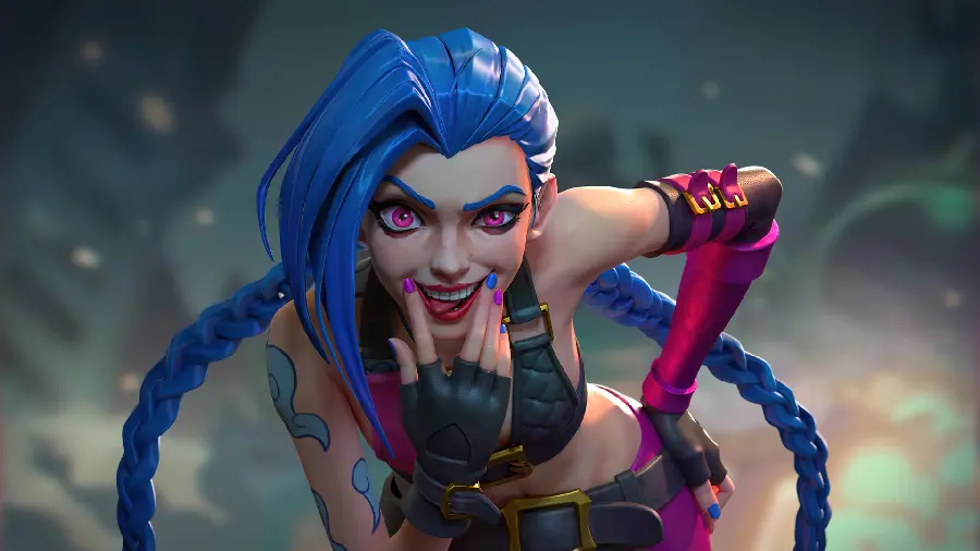 Iconic Jinx wallpaper with blue hair
