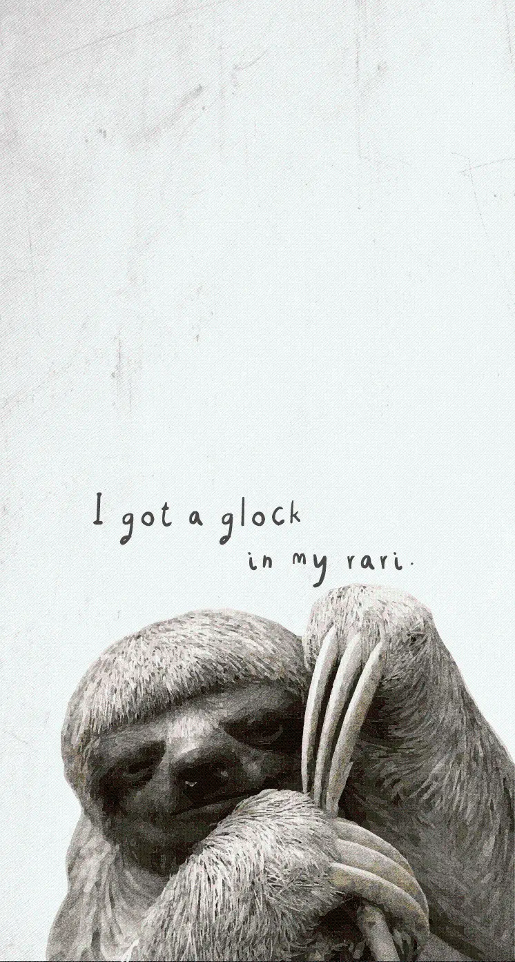 Wallpaper of sloth drawing for phone background