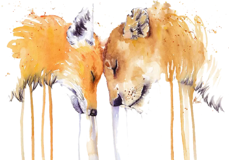 Cool and spectacular fox painting wallpaper for desktop background