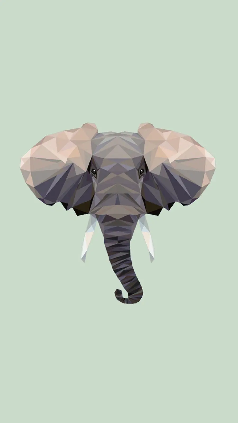 Watercolor painting of an elephant's head with high quality for mobile backgrounds
