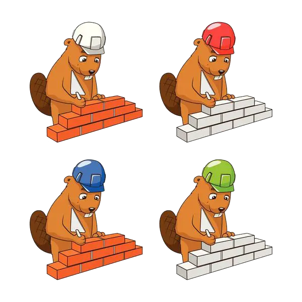 High Quality Beaver PNG Stock Image with Different Figures