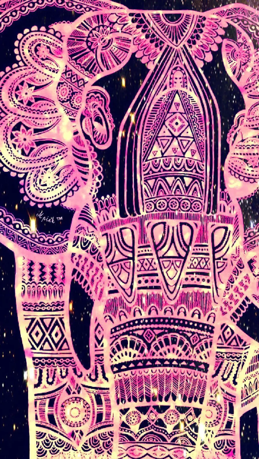Cute Cartoon Pink Elephant Wallpaper