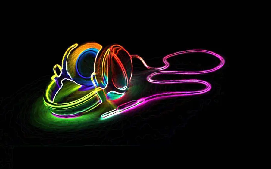 Download a profile picture and mobile background of a neon headphone 