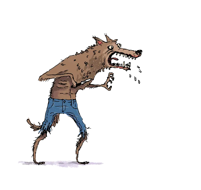 Download evil and vicious cartoon wolf background image