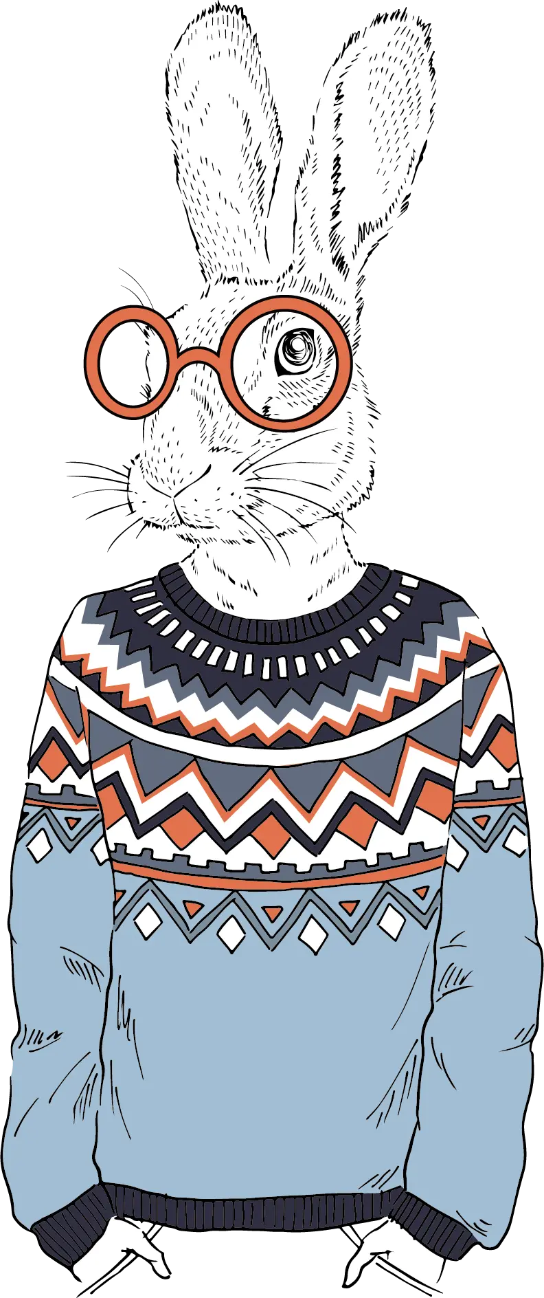 Cartoon rabbit design PNG file without background