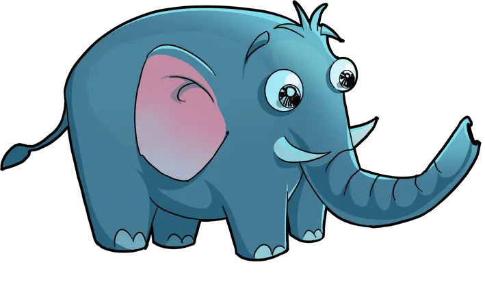 Colorful Cartoon Elephant PNG for Digital Designs