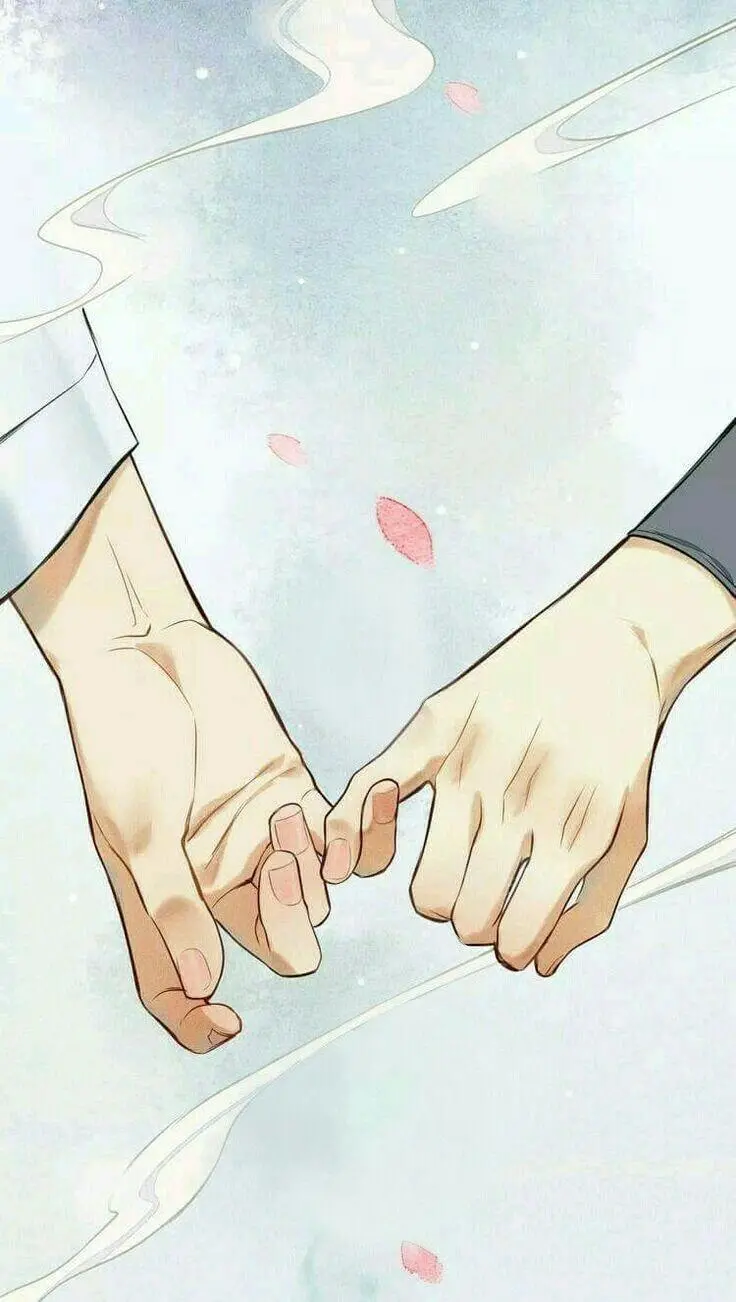 Wallpaper and cartoon image of hands together and in love