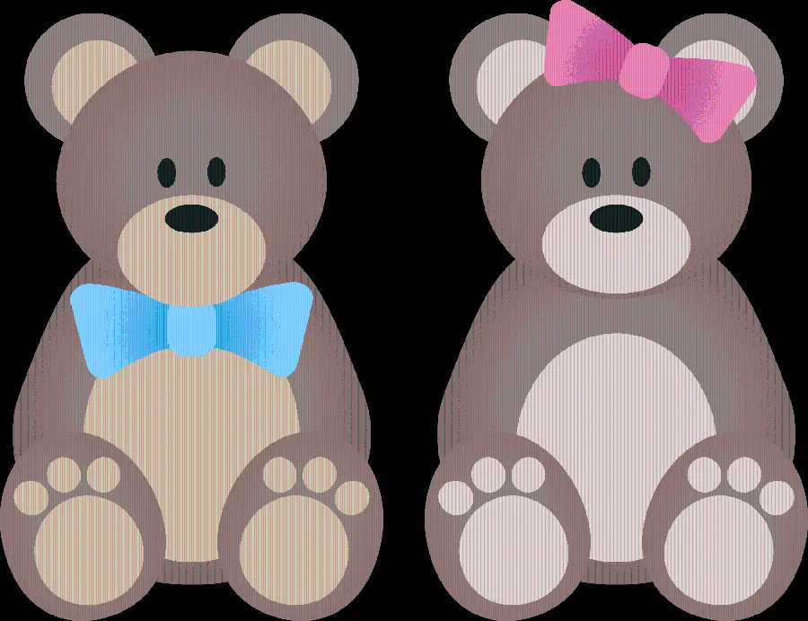 Bear wallpaper with birthday theme of twin girls and boys in the widely used PNG format