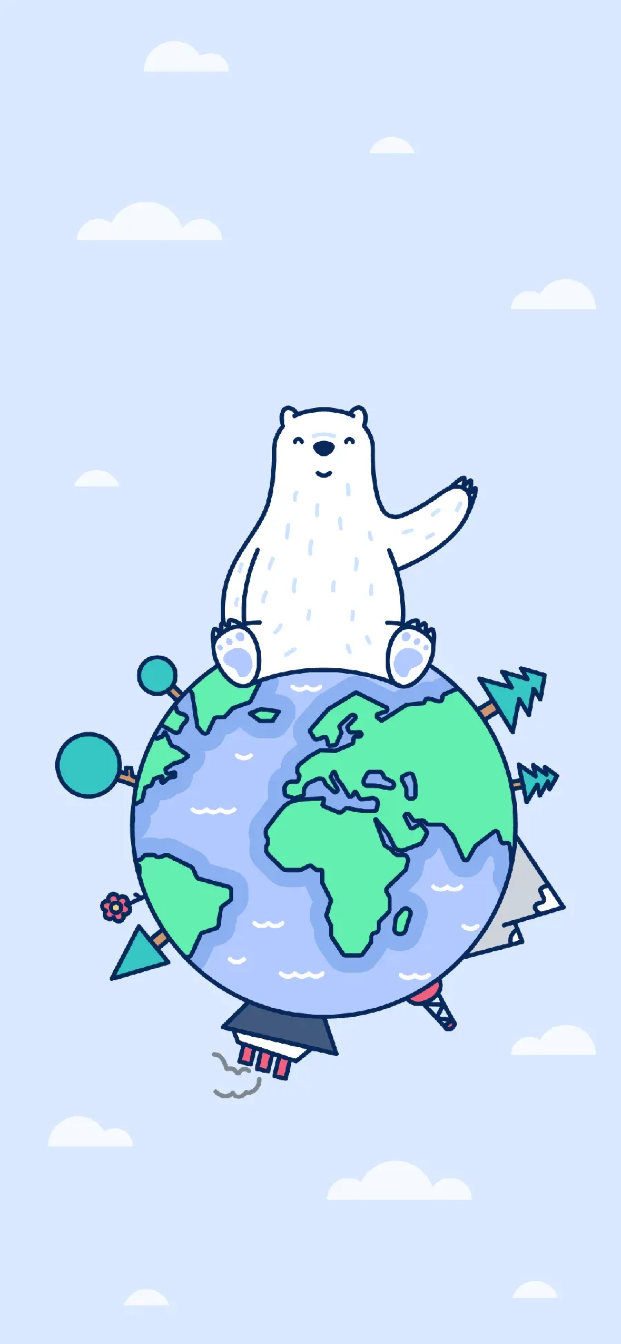 Awesome Polar Bear Background for WhatsApp Chat Page