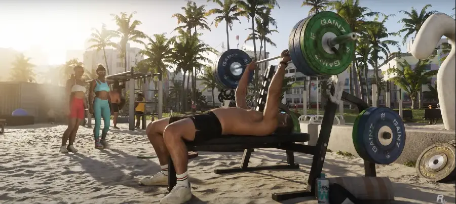 High quality image of Jason Duval exercising in the park in GTA 6