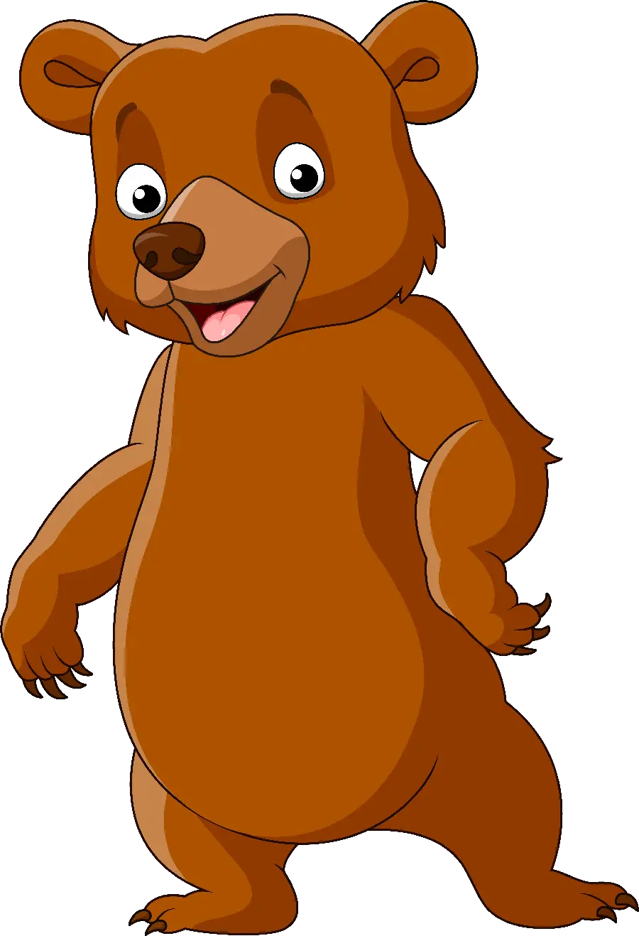 Stock photo of a cartoon drawing of a brown bear cub