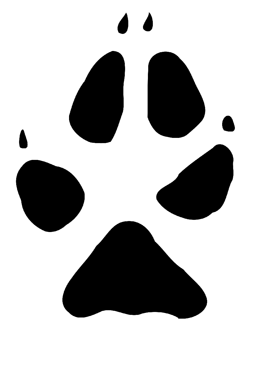 PNG image of fox paw with black and white theme