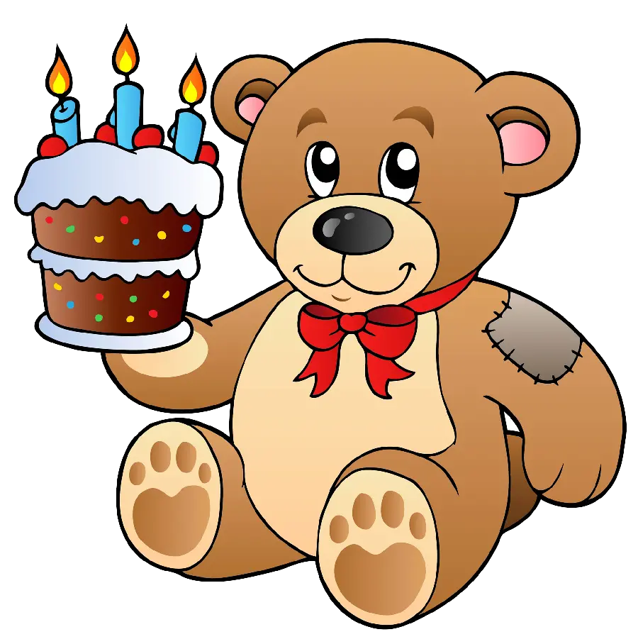 Beautiful Teddy Bear Background PNG for Birthday Greetings