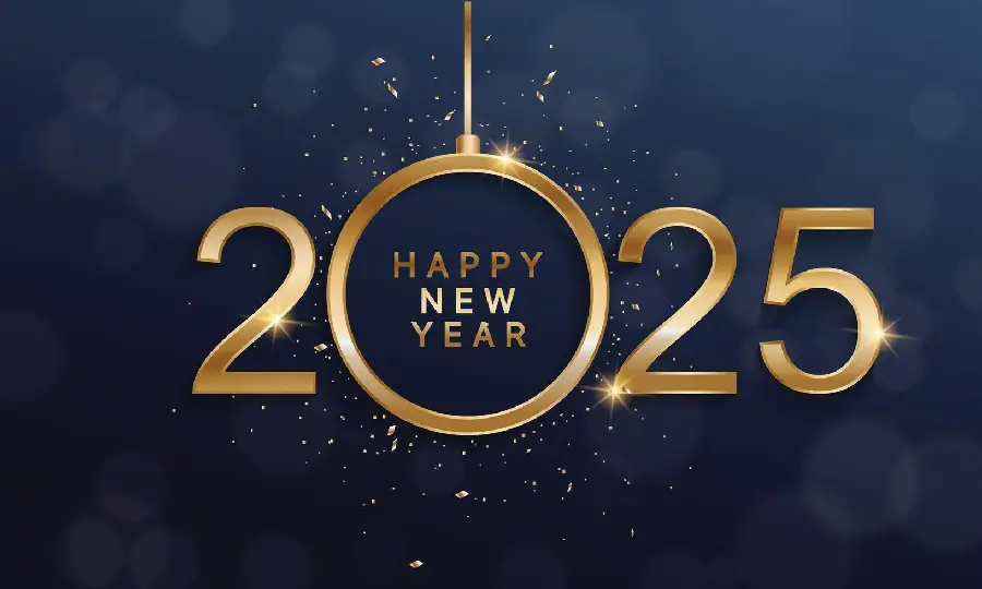 Free download of the photo of the New Year 2025 with a blue background