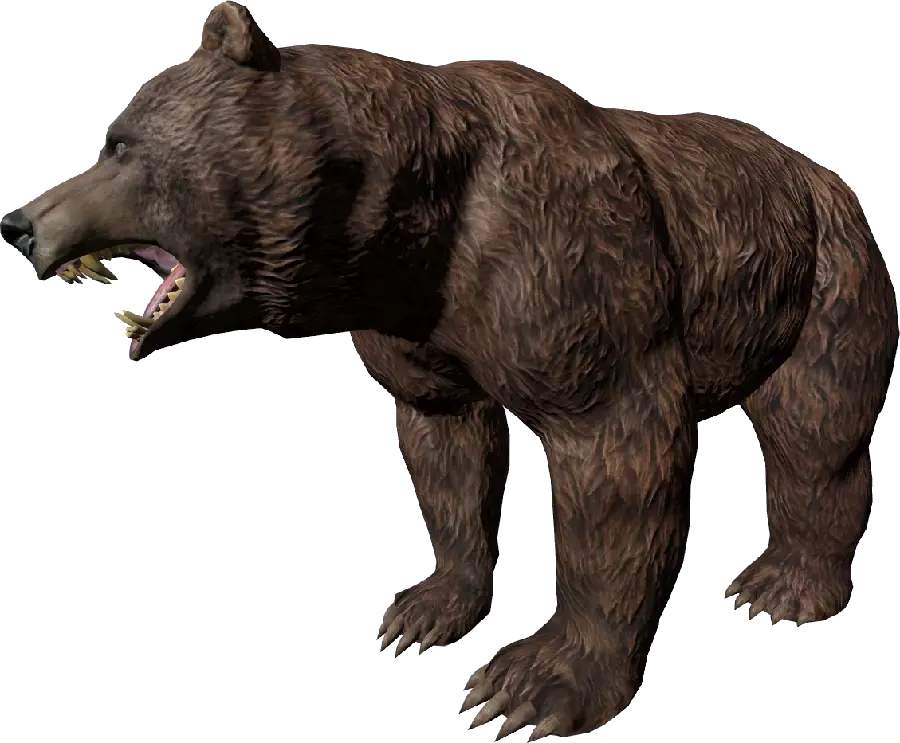 3D Stock Photo of Angry Brown Bear Cartoon Drawing