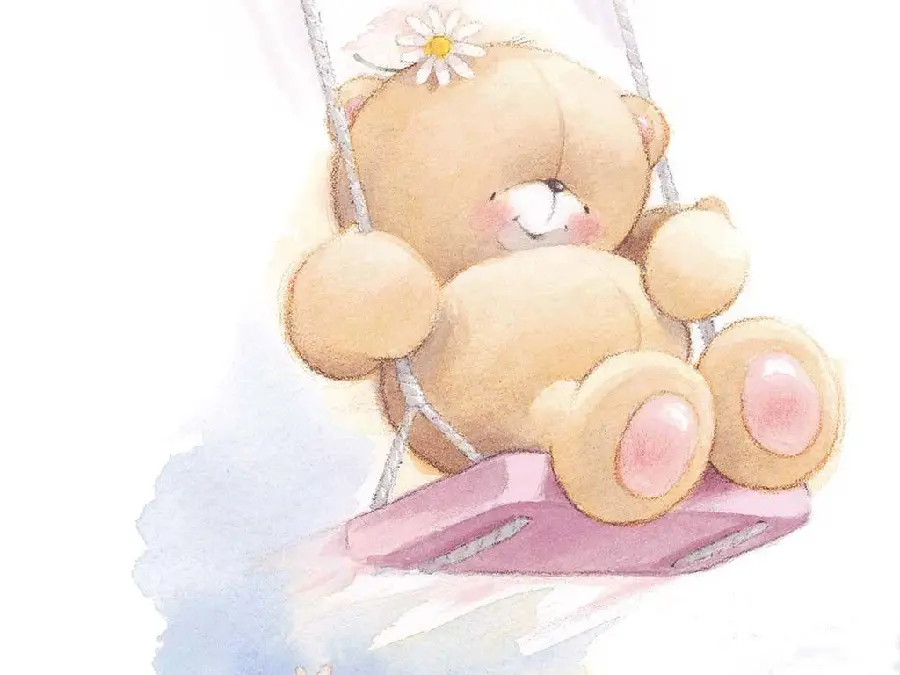 Cute Anime Bear Wallpaper for Print on Children's Clothing
