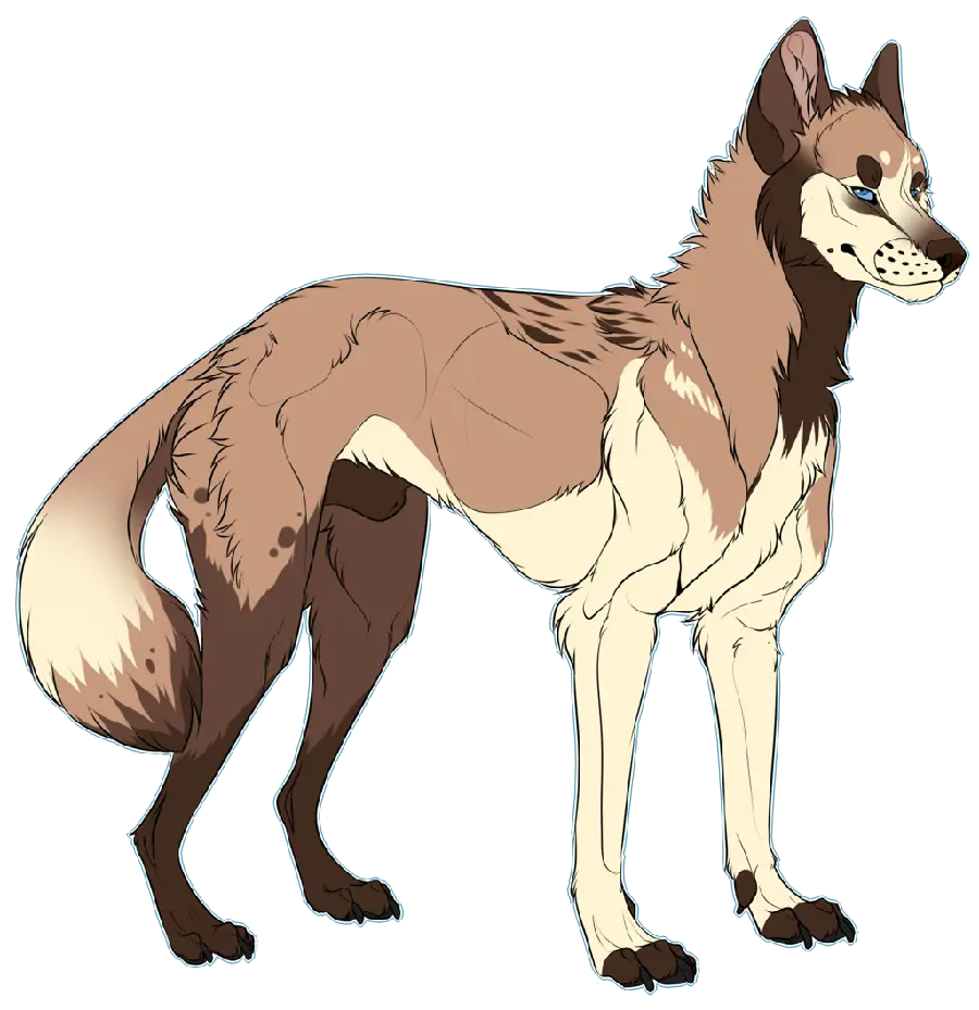 Teleported Cartoon Jackal with Transparent Background PNG