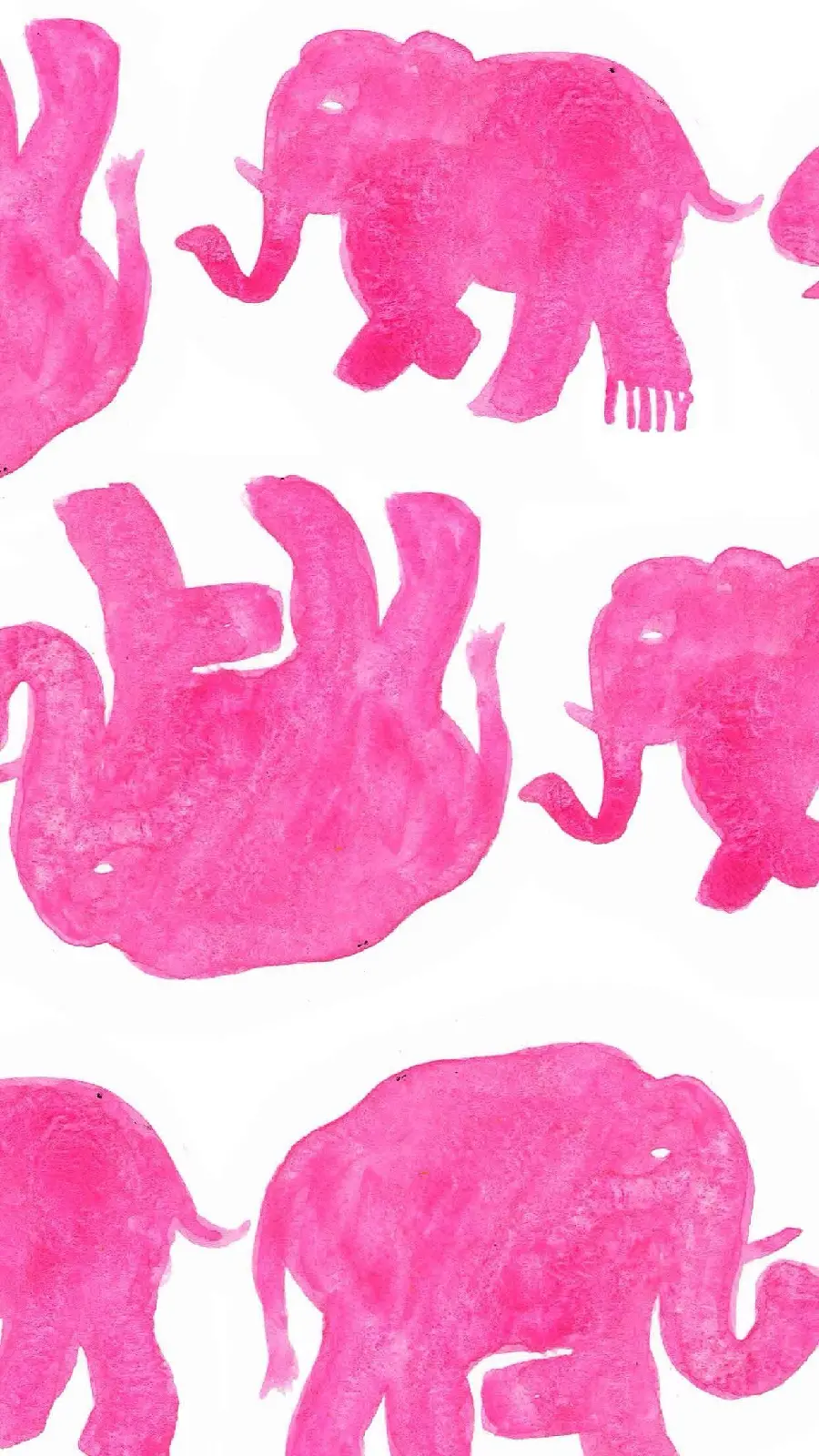 Lovely and happy pink elephant wallpaper
