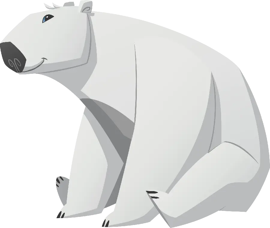 Free Download of Quality Photo Cartoon Drawing of Polar Bear