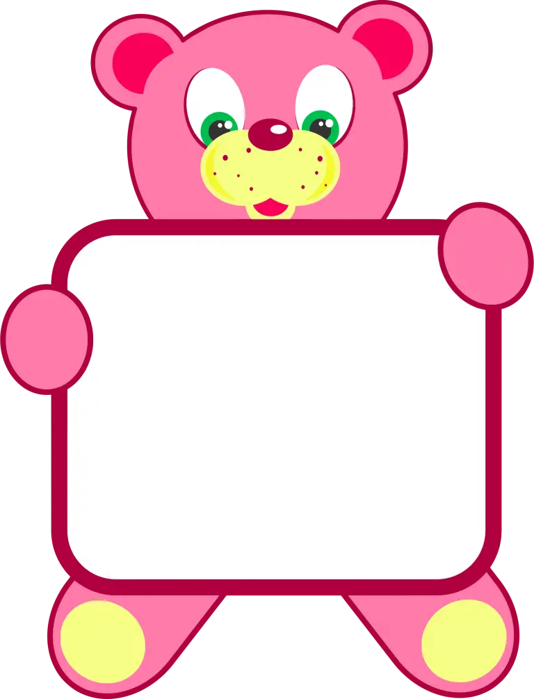 Stock Image of a Whiteboard Idea with Pink Teddy Bear Decoration PNG