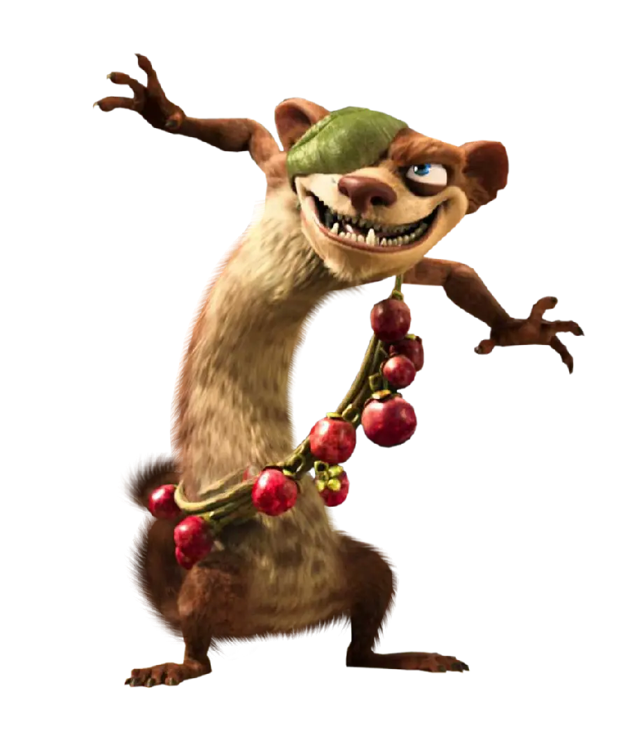 Cool photo of the famous otter from the animation Ice Age PNG