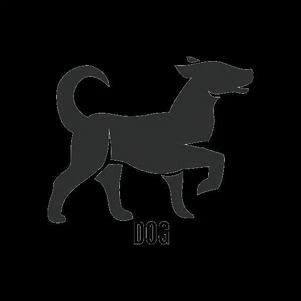 Black and white dog drawing PNG background image for logo design