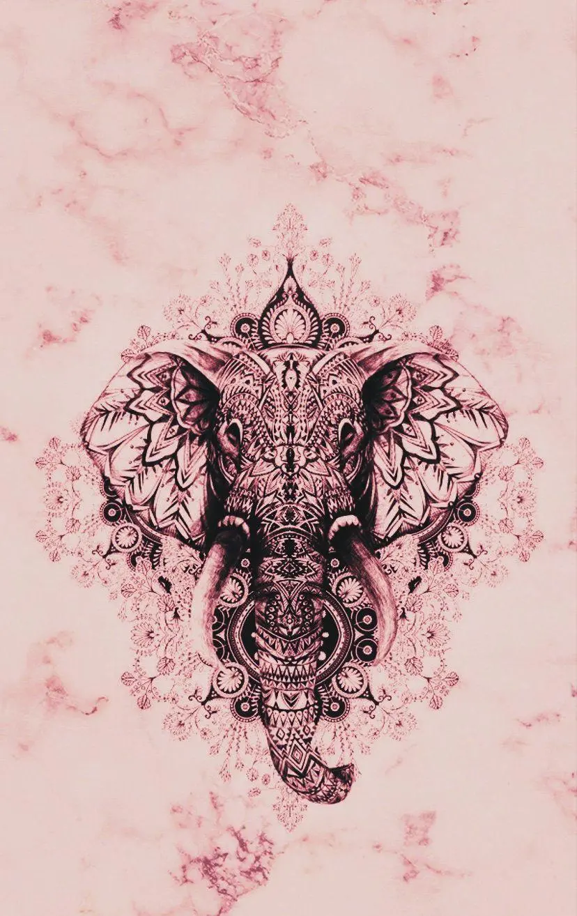 Romantic Pink Elephant Graphic Image