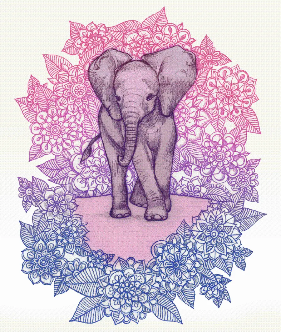 High Quality Painted Pink Elephant Photo