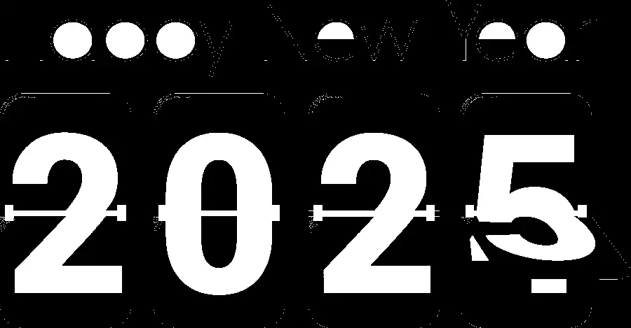 Happy New Year 2025 PNG images with cutouts for social media use