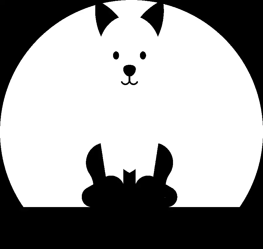 Black and white background photo of fox painting for PNG graphic projects