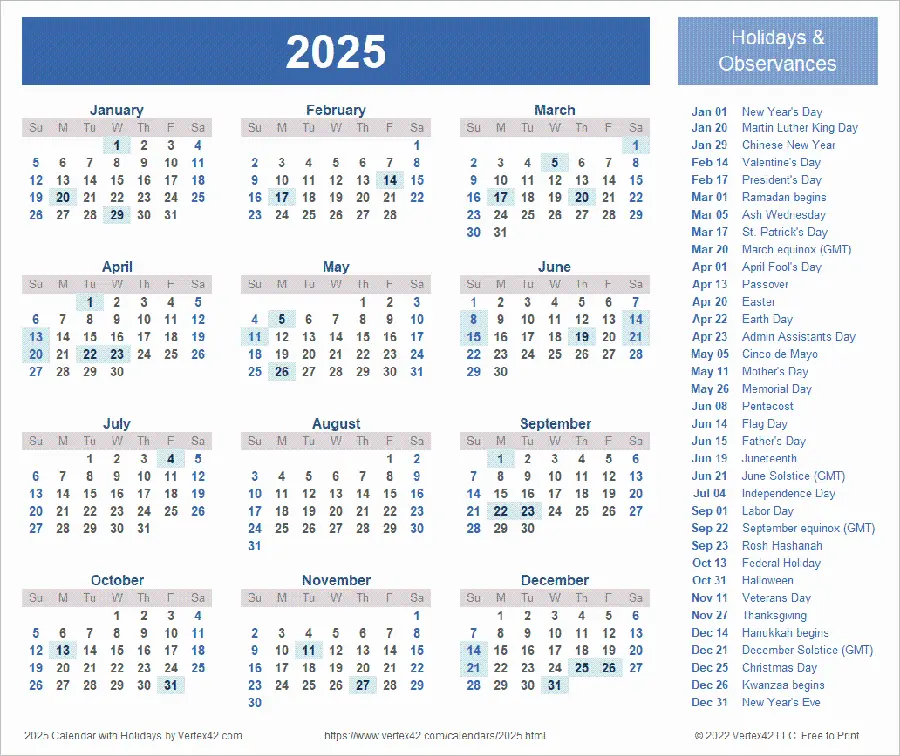 2025 Calendar HD