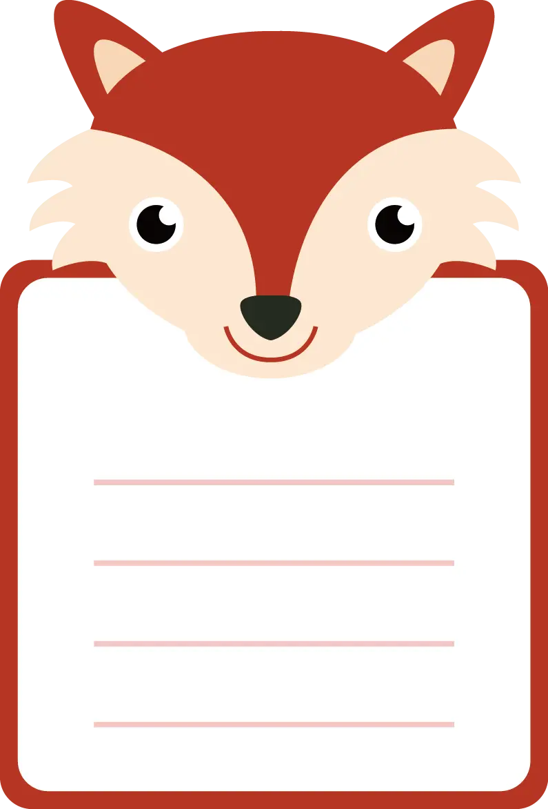 Fox painting wallpaper with white frame ready to write text