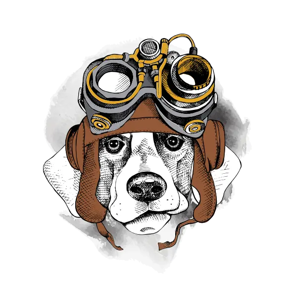 Pilot dog painting background photo for Photoshop 