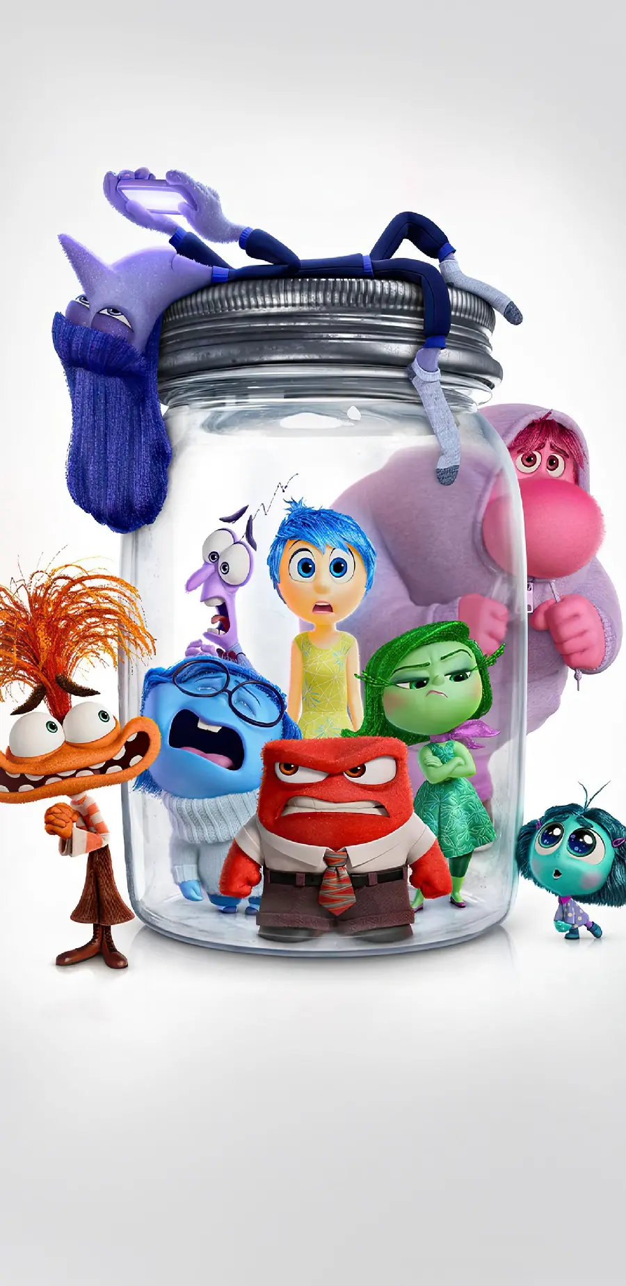 A charming image of the animation Inside Out 2 for the phone lock screen 