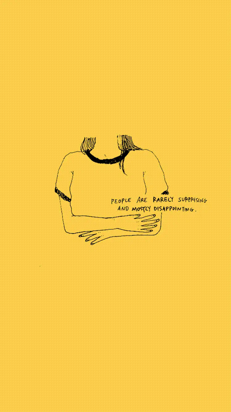 Yellow image and lines of an unknown person for wallpaper