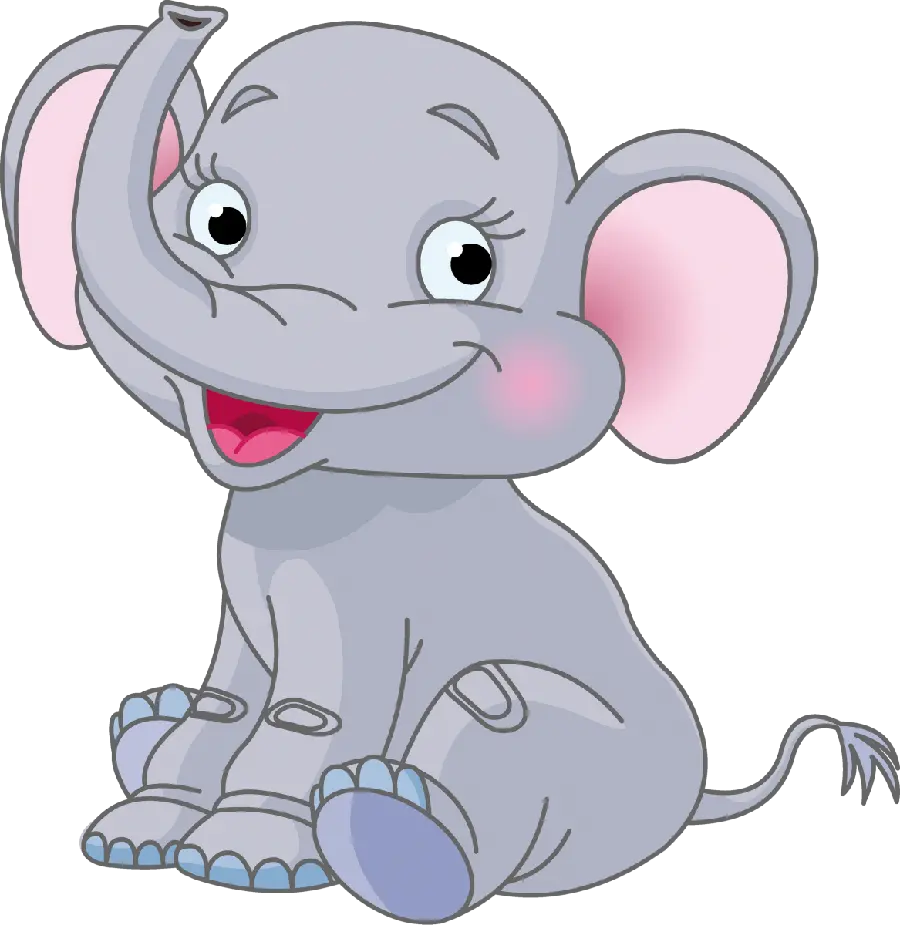 Cartoon Elephant Cut Out PNG for Digital Graphics