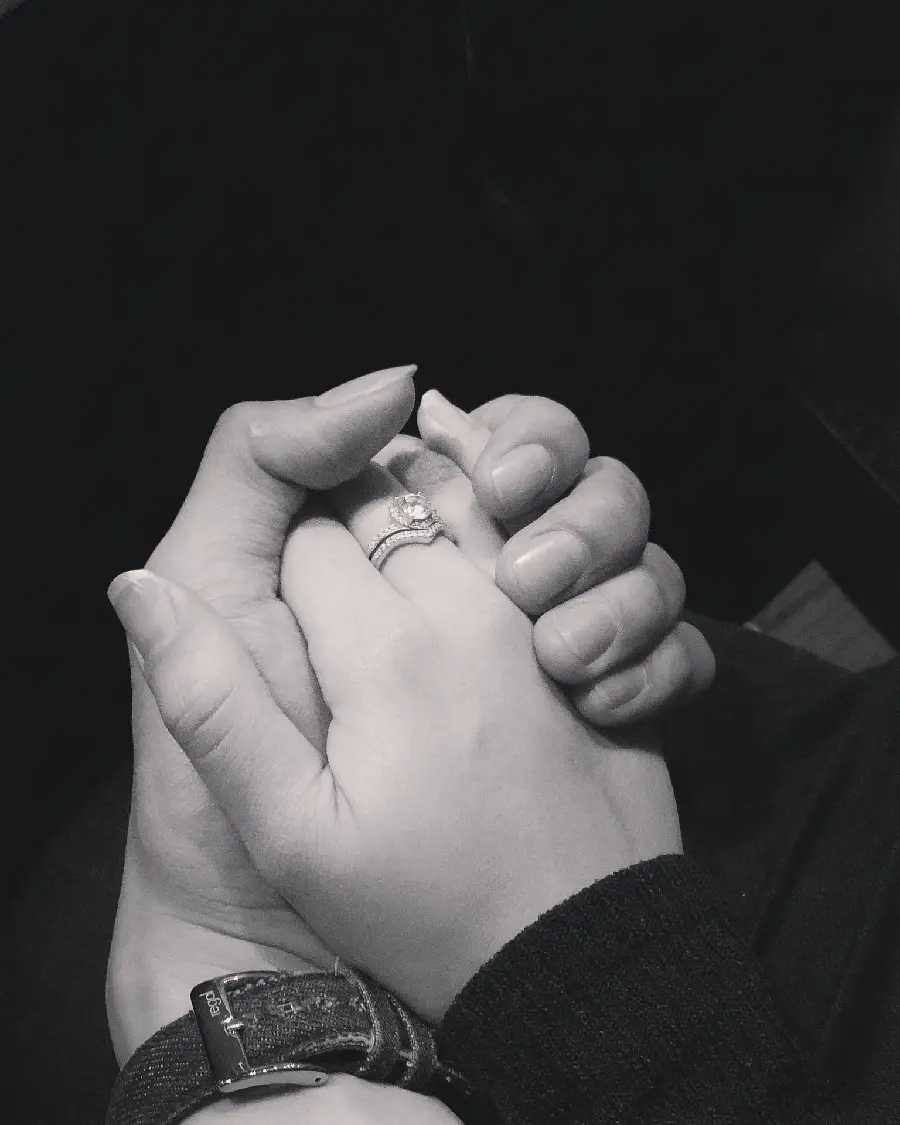 Romantic hand in hand for peace and togetherness. Couple picture set