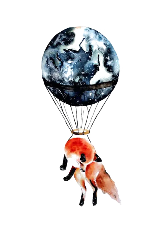 Fox drawing wallpaper with amazing and pure design