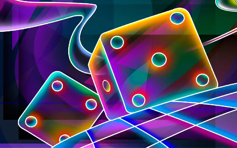 Download Neon Background and Wallpaper of Colored Beads and Dice 