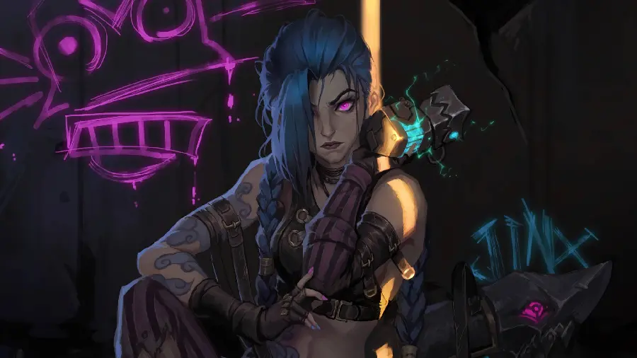 Free download of the iconic Jinx wallpaper from Arkin