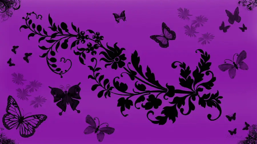 Beautiful photo with purple theme and butterfly design for modern carpet design