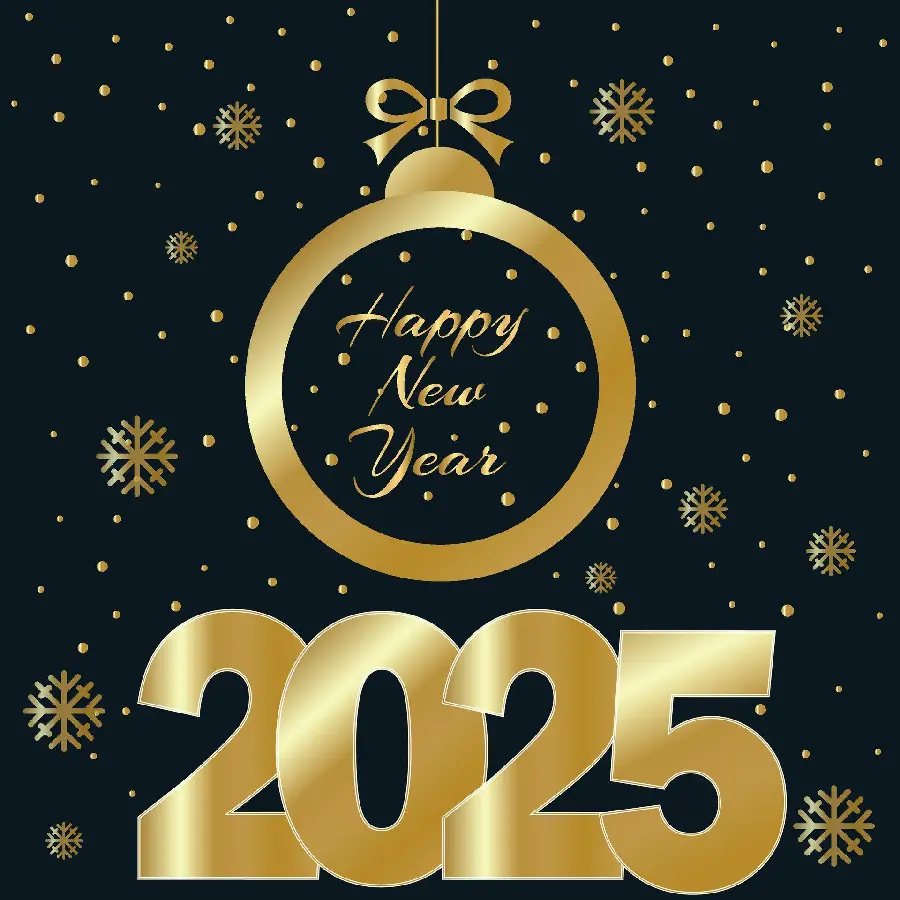 Happy New Year 2025 Nature Background with Stylish Design