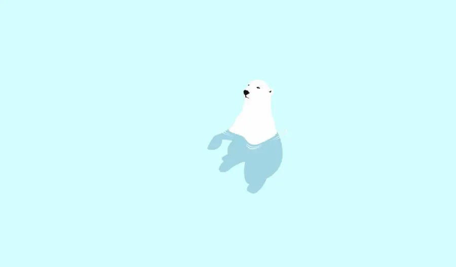 Minimalist polar bear background for computer 